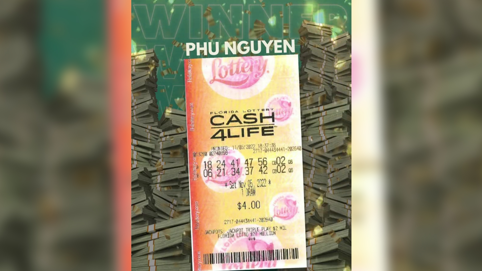 Florida man wins $1K a week for life off Publix lottery ticket