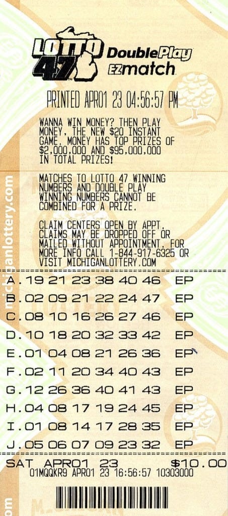 Biggest Michigan Lottery prize won last month was Lotto 47 jackpot on April Fool’s Day