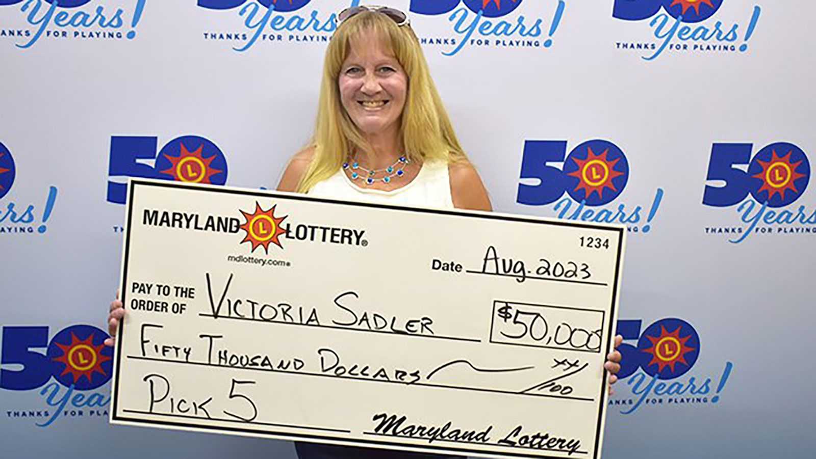 Maryland woman wins $50,000 lottery prize right after claiming winnings from another lottery ticket